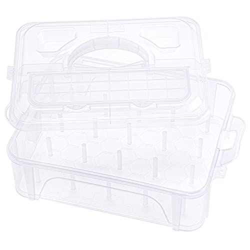 1 Layer Clear Storage Box Thread Organizer For Holding 20 Spools