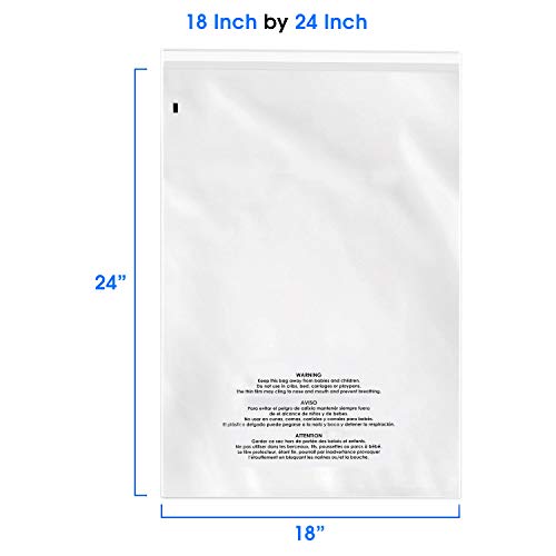 18x24 200 Count Clear Poly Bags T Shirt Plastic Bags Cellophane Bags