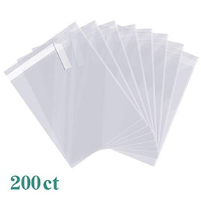 9x12 200 Clear Cello Cellophane Bags Resealable Plastic Bags