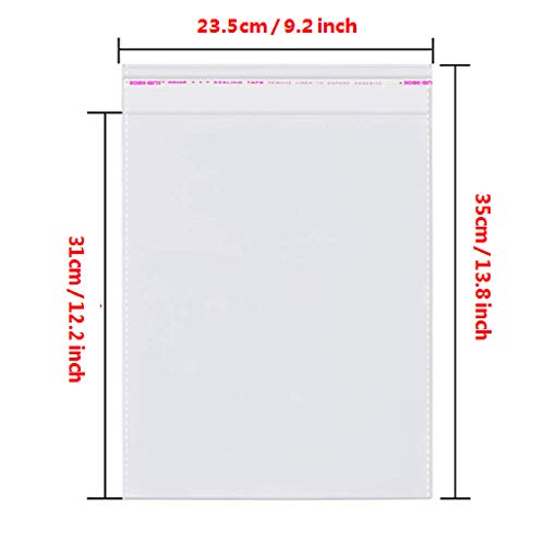 9x12 200 Pcs Cellophane Bags Resealable Plastic Bags Packaging Clothing