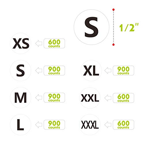7 Sizes 5400 Pcs Clothing Size Tags Size Tags For Clothing Size Labels