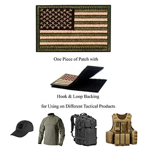 Coyote Green Tactical Patches Of USA Flag With Hook And Loop For Army Uniform