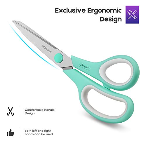 3 Pack Mint Grey Purple Scissors Sewing Scissors Craft Scissors