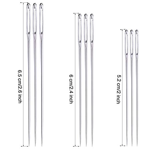 2 Pcs Needle Case With 9 Pcs Sewing Needles And 4 Pcs Leather Stitching Needle
