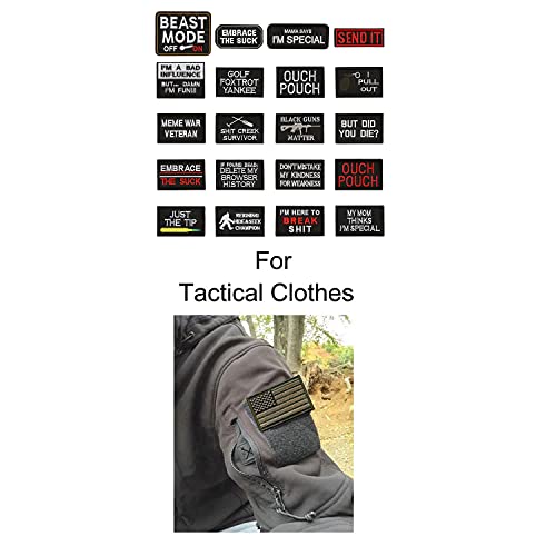 20 Pieces Tactical Military Patch Embroidery Patch Set For Military Uniforms