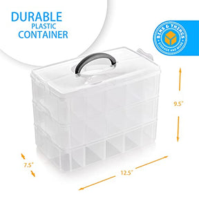X-large Storage Container With 30 Adjustable Compartments Thread Organizer