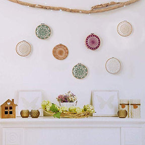 12 Pieces 4 Inch Round Embroidery Hoop Bulk Wholesale Bamboo Circle Cross Stitch Hoop Ring
