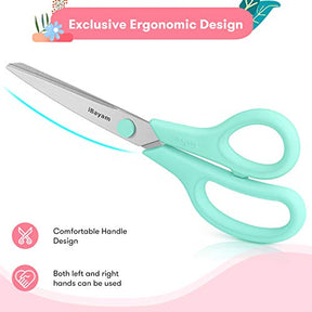 3 Pack Yellow Pink Green Scissors Sewing Scissors Craft Scissors