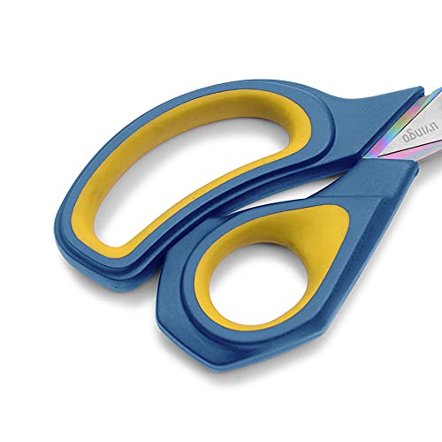 9.5 Inches Blue/Yellow Fabric Scissors All-Purpose Stainless Steel Scissors