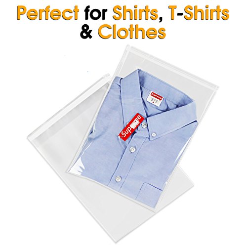10x13 200 Count Poly Bags For Shirts T Shirt Bags Clear Plastic Bags
