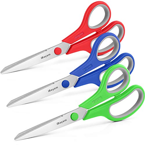 3 Pack Red Green Blue Scissors Sewing Scissors Craft Scissors