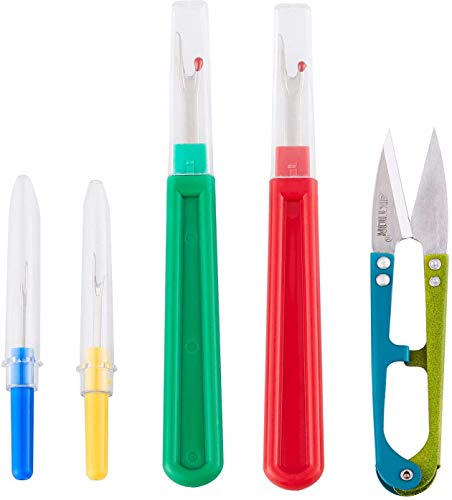 MultiColor 2 Big And 2 Small Thread Remover Kit With 1 Thread Nipper Zipper Bag