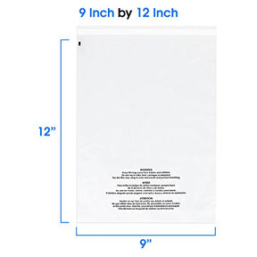 9x12 200 Count Clear Poly Bags T Shirt Plastic Bags Cellophane Bags