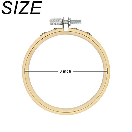 12 Pieces 3 Inch Bamboo Circle Hoops Rings For Embroidery And Cross Stitch