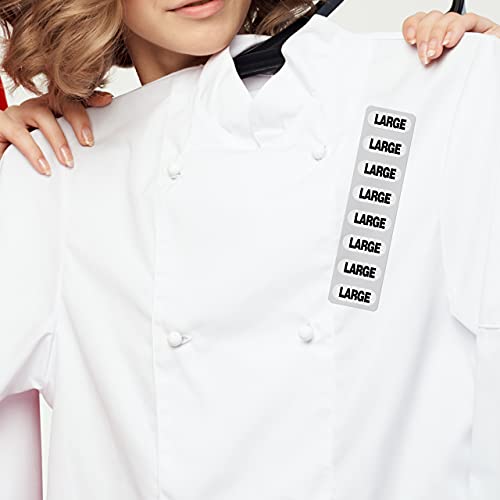Large Clothing Size Strip Labels 250 Strips Per Roll Sizing Stickers
