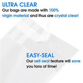 10x13 200 Pack Resealable Plastic Bags Plastic Shirt Bags