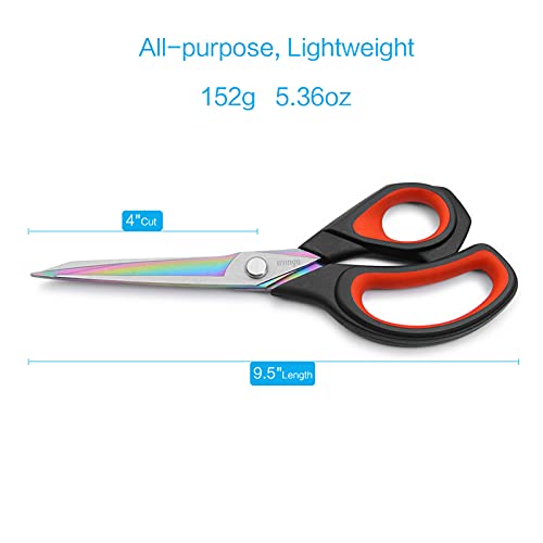 9.5 Inches Black/Red Fabric Scissors All-Purpose Stainless Steel Scissors