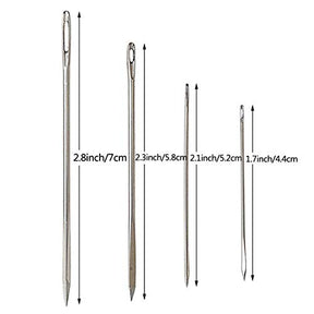 2 Pcs Needle Case With 9 Pcs Sewing Needles And 4 Pcs Leather Stitching Needle