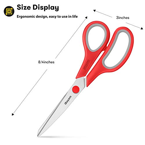 3 Pack Red Black Blue Scissors Sewing Scissors Craft Scissors