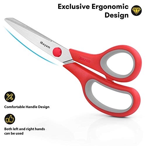 3 Pack Red Green Blue Scissors Sewing Scissors Craft Scissors