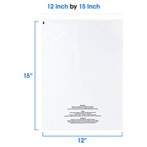 12x15 200 Count Clear Poly Bags T Shirt Plastic Bags Cellophane Bags