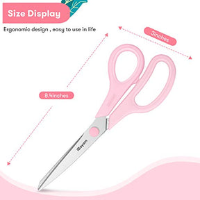 3 Pack Yellow Pink Green Scissors Sewing Scissors Craft Scissors