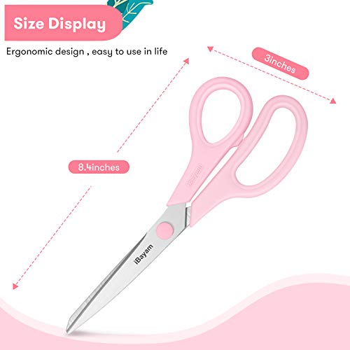 3 Pack Yellow Pink Green Scissors Sewing Scissors Craft Scissors