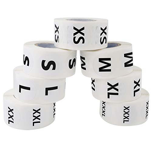 7 Sizes 3500 Pcs Clothing Size Stickers Labels Size Stickers For Clothing
