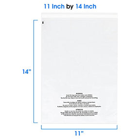 11x14 100 Count Poly Bags Plastic Shirt Bags Clear Plastic Bags