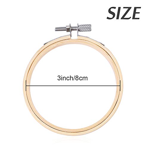 3 Inch Wooden Round Embroidery Hoops Bamboo Circle Cross Stitch Hoop