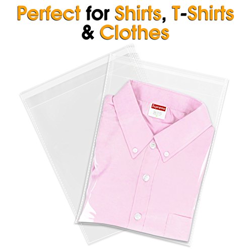 12x15 100 Count Cellophane Bags Clothing & T Shirts Clear Plastic Bags