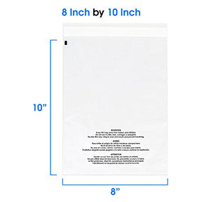 8x10 200 Count Clear Poly Bags T Shirt Plastic Bags Cellophane Bags