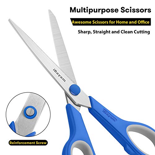 3 Pack Red Black Blue Scissors Sewing Scissors Craft Scissors