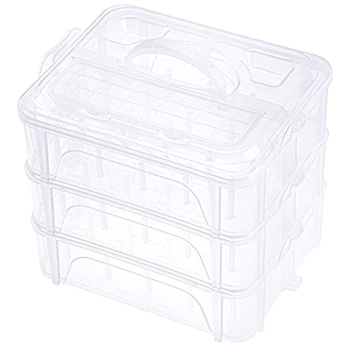3 Layer Clear Storage Box Thread Organizer For Holding 60 Spools