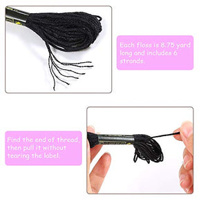 24 Skeins 4 Colors Embroidery Floss With 12 Pcs Floss Bobbins Bracelet Yarn