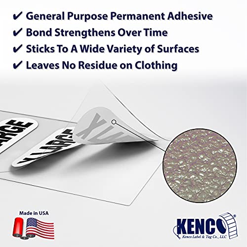 Extra Large Clothing Size Strip Labels 250 Strips Per Roll Clothing Stickers