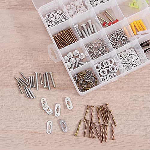 2 Pack 24 Grids Plastic Organizer Box Craft Containers With Adjustable Dividers