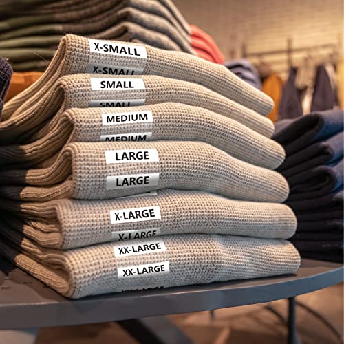 1750 Pcs Clothing Size Labels, Black And White Clothing Size Labels