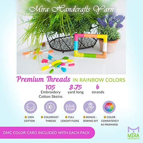 61 Pack Rainbow Color Embroidery Floss Friendship Bracelets Floss