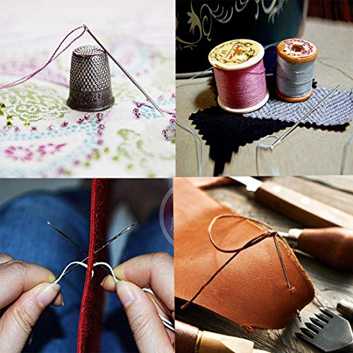 2 Pcs Needle Case With 9 Pcs Sewing Needles And 4 Pcs Leather Stitching Needle