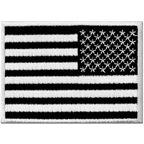 White & Black USA Flag Patch Embroidered Tactical Iron On Patch