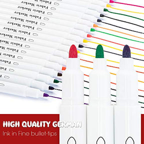 30 Colors Fabric Markers Fabric Permanent Marker For T-Shirts Clothes