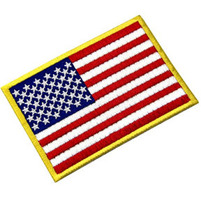 Gold Border American Flag Embroidered Patch For America Army Uniform Iron On