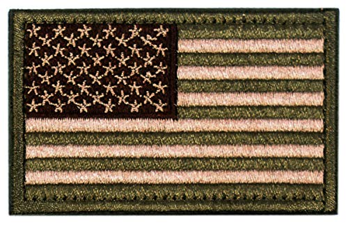 Coyote Green Tactical Patches Of USA Flag With Hook And Loop For Army Uniform
