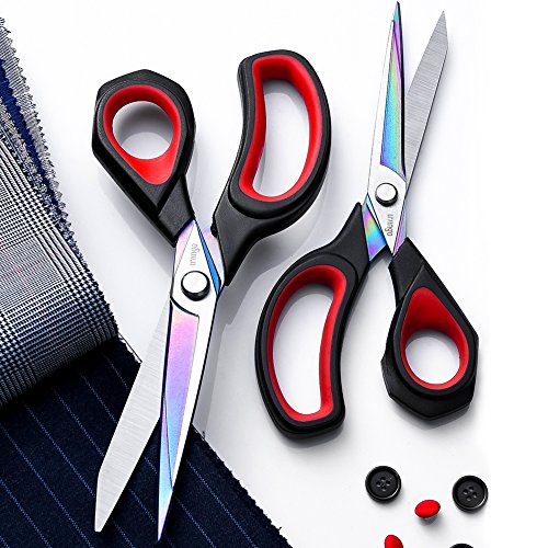 8.5 Inches Black/Red Fabric Scissors All-Purpose Stainless Steel Scissors