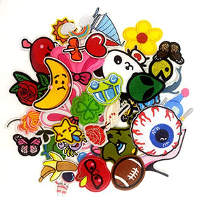 70 Pcs Random Assorted Colors Embroidered Patches Iron On Patch For Clothes