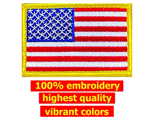 2 Pack Tactical USA Flag Embroidered Patch With Hook And Loop Backing