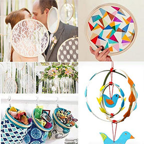 12 Pieces 6 Inch Bamboo Circle Hoops Rings For Embroidery And Cross Stitch