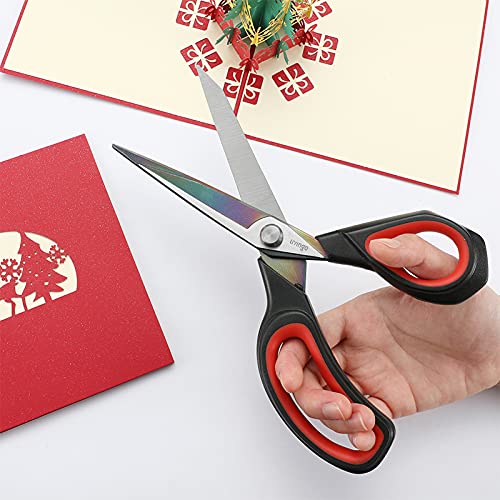 9.5 Inches Black/Red Fabric Scissors All-Purpose Stainless Steel Scissors