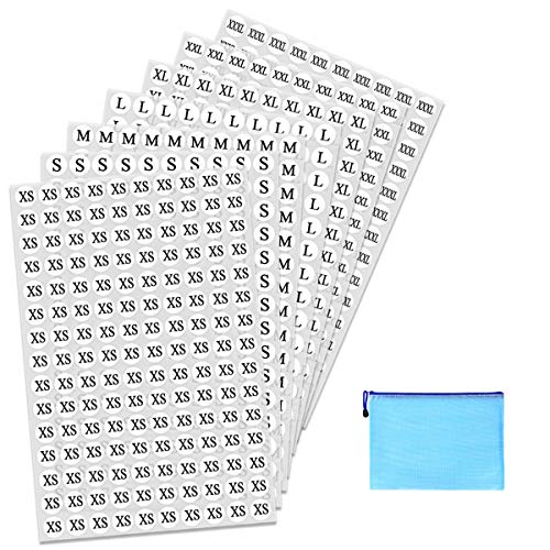 All 7 Sizes Pack Of 4200 Clothing Size Stickers Sizing Stickers With Zipper Bag